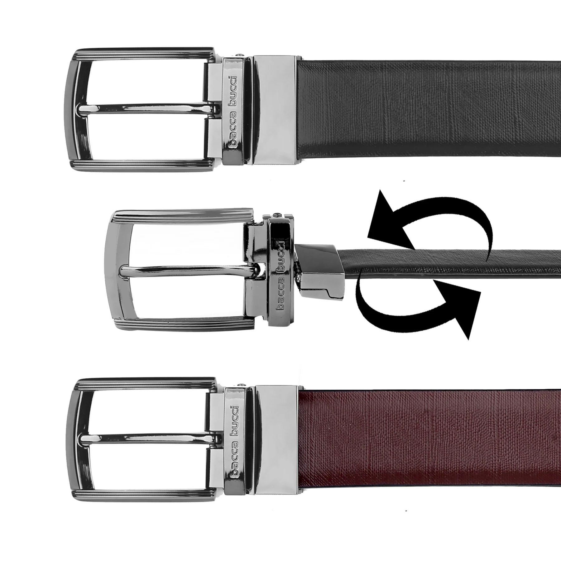 Bacca Bucci Auto reversible dress belt with Genuine Leather - Image 5